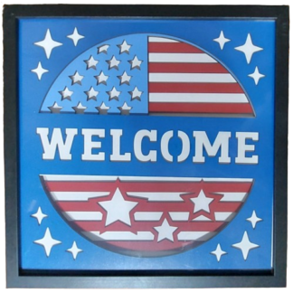 5-Layer Patriotic Welcome Sign